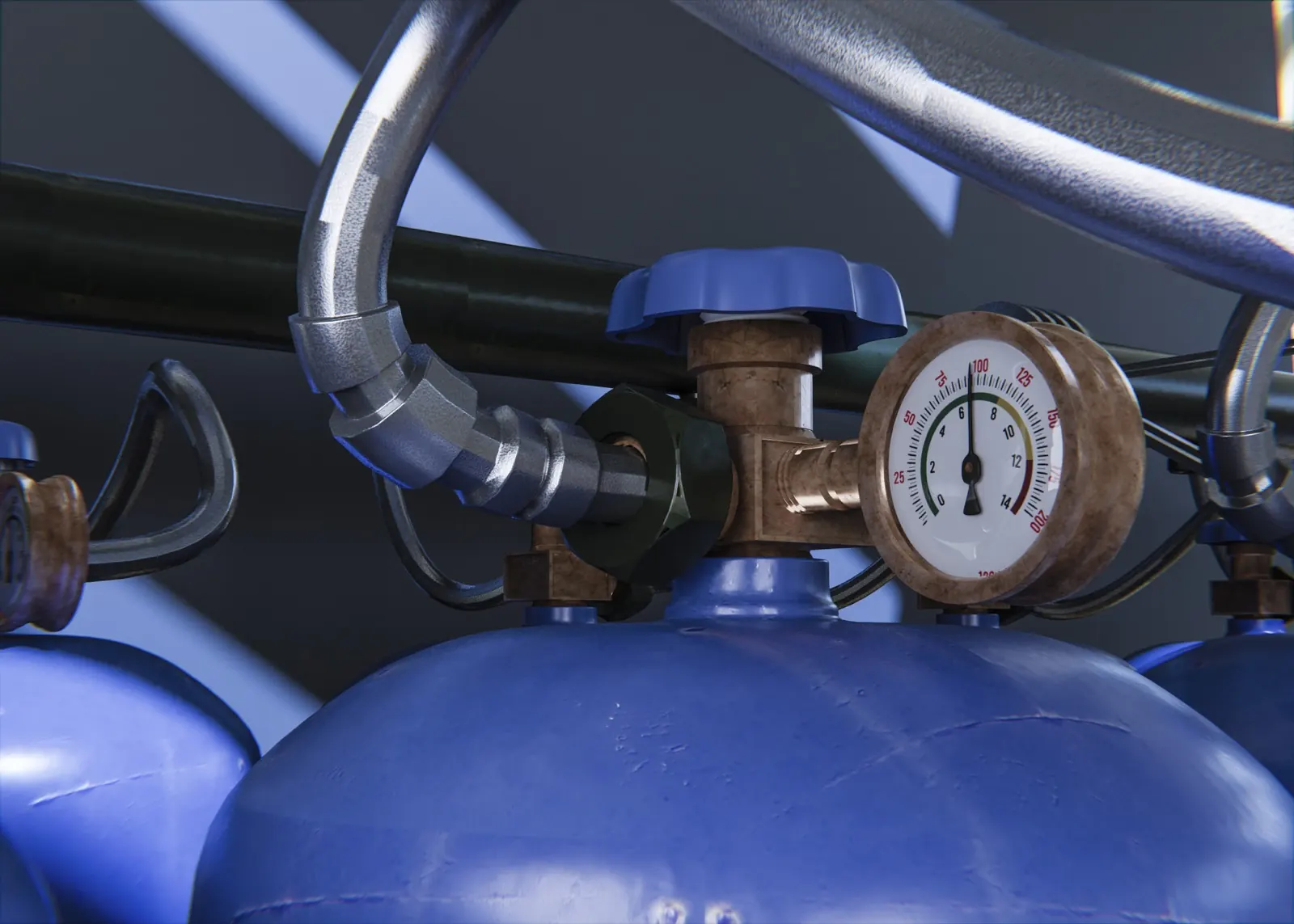 cilindro de gas con manómetro para detección de fuga en San Ramon para detección y reparación de fugas de gas